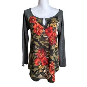A.gain Floral Long Sleeve Top Size Medium